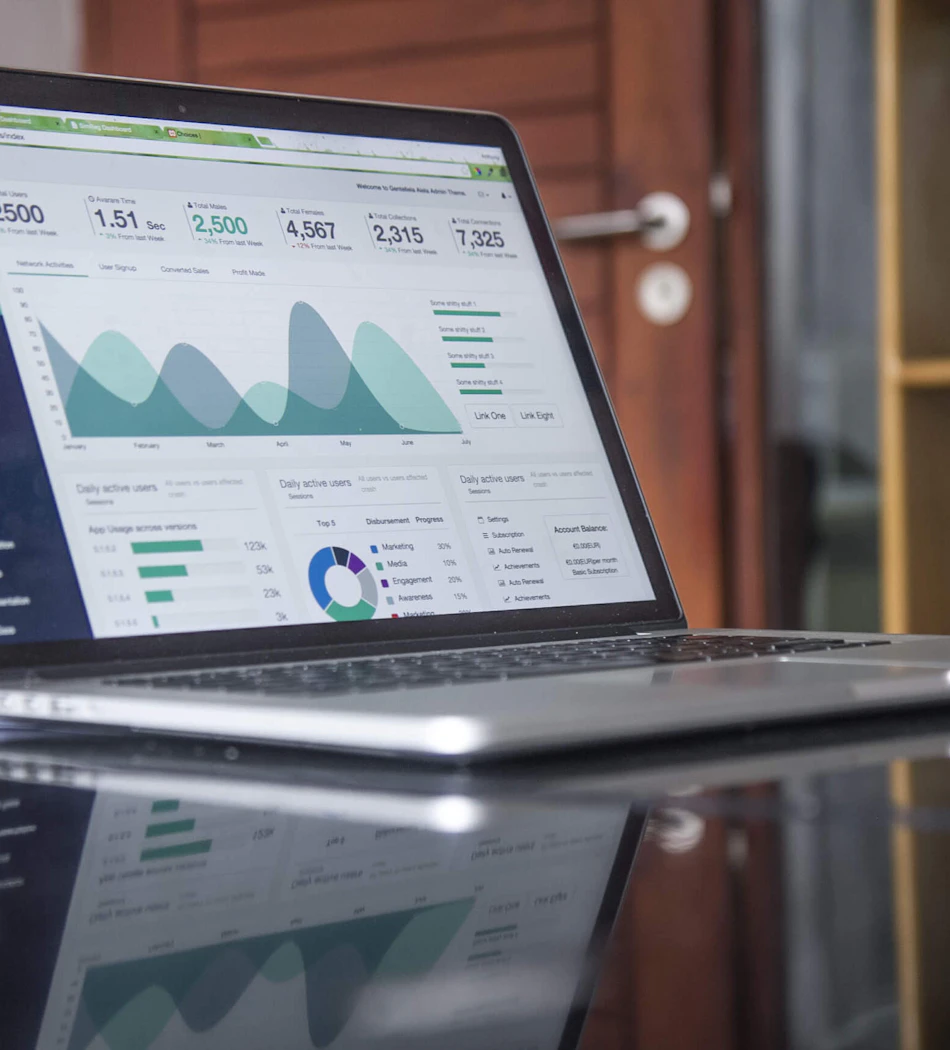 Digital reports on a laptop screen